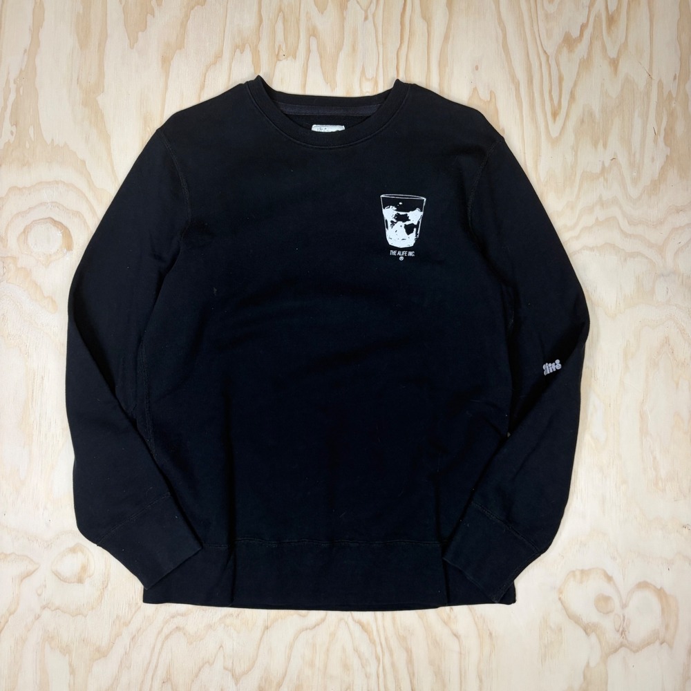 Alife NYC Mens Black Crewneck Sweatshirt Graphic Glass Ice Streetwear Size L